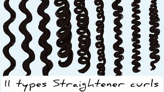 11 type of curls using STRAIGHTENER #curls