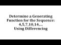 Generating Functions and Differencing