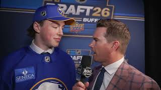 Daxon Rudolph speaks with Jamison Coyle after being drafted by Sabres