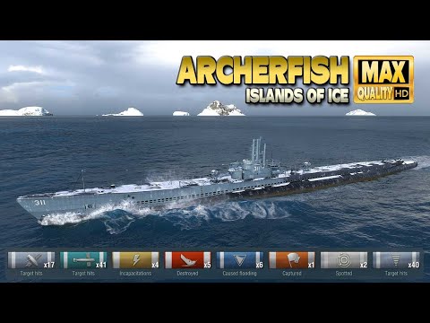Submarine Archerfish with 4 5k BXP on map Islands of Ice   World of Warships
