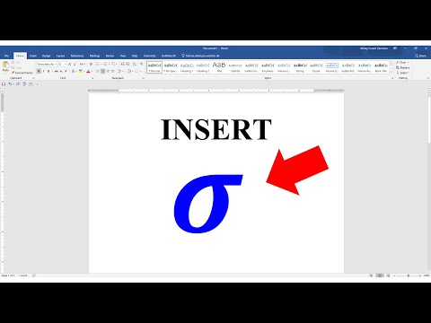 how to insert a sigma symbol in word