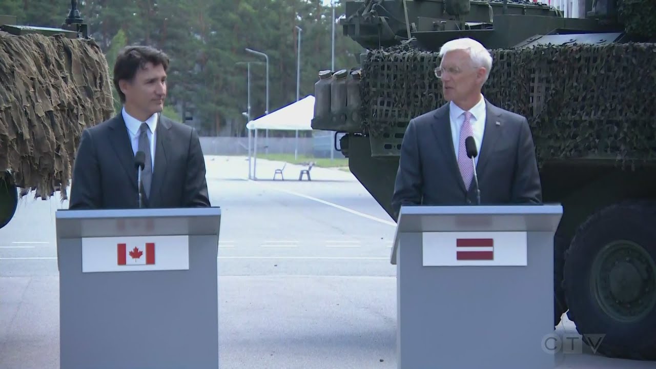 PM Justin Trudeau and Latvian PM Krišjānis Kariņš speak jointly | TRUDEAU IN LATVIA