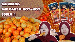 Mukbang mie lava super pedas pake bakso hot 50 biji !!!