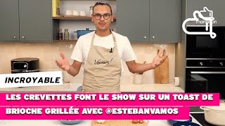 Sur un toast de brioche grillée, lescrevettes font le show ! @estebanvamos nous régale