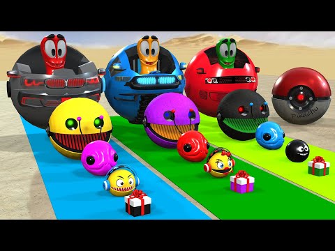 PACMAN VS MONSTER PAC GHOST ROBOT FIGHT BATTLEPACBOTS hj