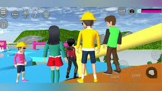 Yuta Mio Ajak Boboiboy Halilintar Main Stumble Guys | Sakura School Simulator