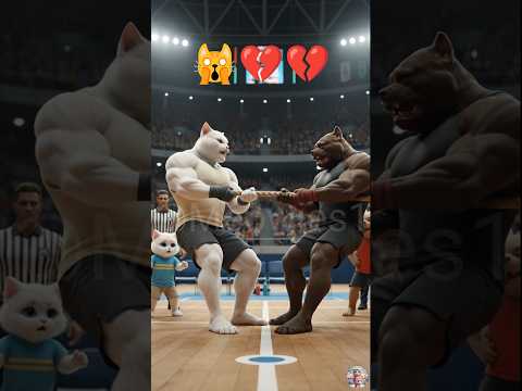 مش هتصدق اللي حصل للقط مياو في سباق شد الحبل🙀💔 #ai #قطط #cat #ترند #viral #كرتون #شورت #قطة #shorts