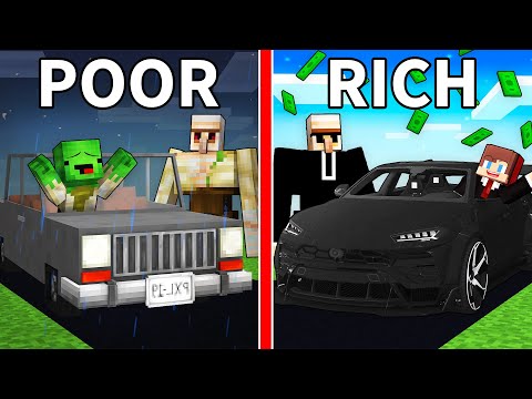 Mikey POOR vs JJ RICH President Survival Battle in Minecraft (Maizen)