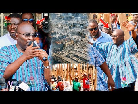 Dr Bawumia visits Kantamanto Fire scene, donates ¢200k cash & promises to install CCTV Cameras there