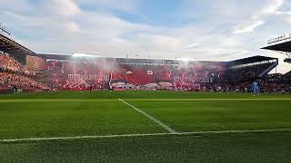 SPARTA - KARVINÁ 5.4. 2026 LETNÁ Choreo na jižní tribuně 🟦🟨🟥