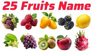 25 Fruits Name For Kids | हिन्दी एंड इंग्लिश With Picture and sound | Kids Knowledge Video