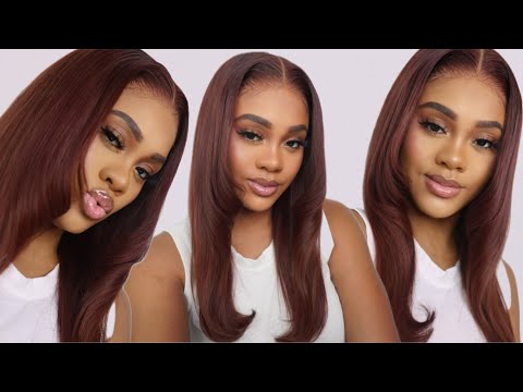 So Love This Glueless Layered Cut Reddish Brown Wear Go Wig | Beginner Friendly Ft ISEE Hair