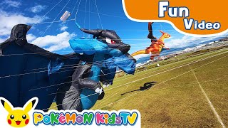Pokémon Giant Kites Featuring Mega Evolution! | Pokémon Fun Video | Pokémon Kids TV​