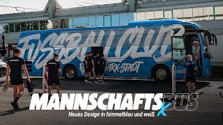 Chemnitzer FC | Neues Design in himmelblau und weiß – CFC präsentiert umgestalteten Mannschaftsbus