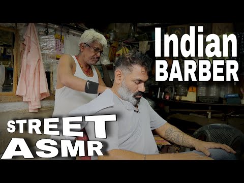 Head Massage by Indian Street Barber Raj Kumar ! Old school barbershop in India🇮🇳