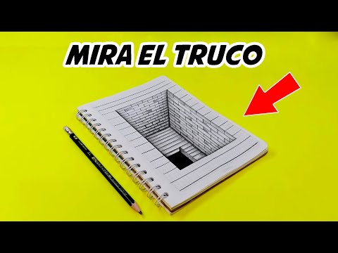 🔥 TRUCOS Dibujos 3D - Como Dibujar un AGUJERO 3D con lapiz Sobre Cuaderno Cuadriculado - Arte Facil