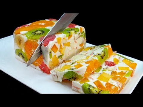 Nur Milch und Obst! Leckeres und gesundes Dessert ohne Gelatine und Backen in 5 Minuten