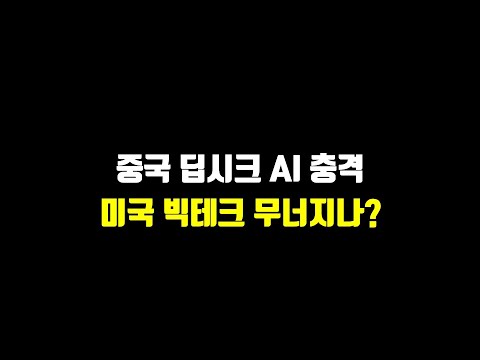 중국 딥시크 AI충격, 미국 빅테크 무너지나?