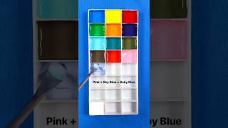 Color recipes from Red, Blue, Yellow & White #guessthecolor #oddlysatisfying #mixingpaint