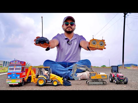 Remote Control Vehicles Unboxing | JCB Excavator, Tata Dump Truck, Backhoe Loader 3DX, Tractor Novo