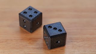 Nebula Damascus dice from steel ball bearings