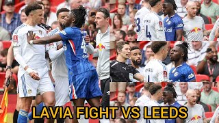 Romeo Lavia FIGHT Against Leeds Players FA Semi Finals.