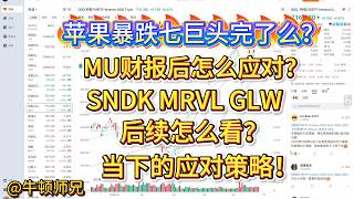 绝不马后炮，盘中顶级应对！苹果暴跌七巨头完了么？MU财报后怎么操作？SNDK、MRVL、GLW后续怎么操作？当下应该如何交易确保赚钱？