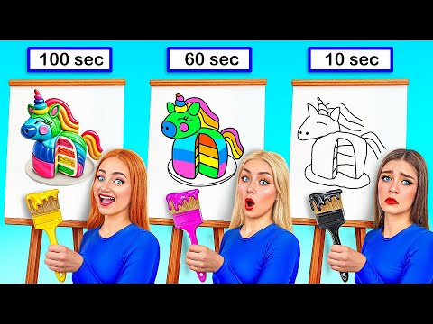 10 Secondes vs 60 Secondes vs 100 Secondes Défi De Dessin | Moments Marrants par TeenDO Challenge