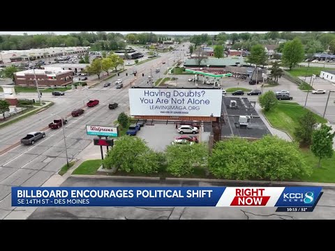 YouTube video thumbnail: A Billboard in Des Moines is Urging People to Leave the Maga Movement