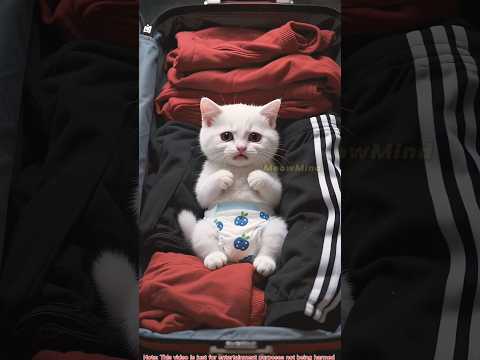 The kitten leaped into the suitcase, causing accidental chaos.😎😂#cat #story #funny
