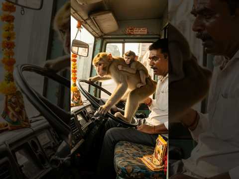 Monkey Mom and Baby Save Bus Passengers #animals #rescue #wildlife