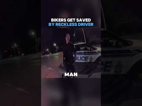Biker gets saved by reckless driver😳(🎥: Bencheee) #shorts #cops