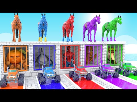 Long Slide Game with Cow Elephant Gorilla Hippopotamus Tiger 3d Animal Game Funny 3d Animals