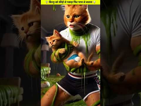 बिल्लु को कीड़ों ने पकड़ लिया 😱 #shorts #ytshort #cat