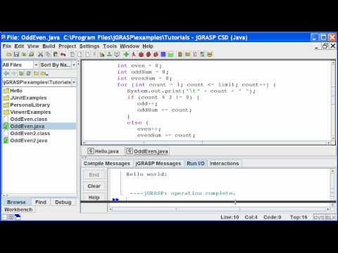 jGRASP: Getting Started - YouTube