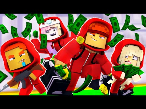 CASA DE PAPEL SUR MINECRAFT 💰!! GROS BRAQUAGE AVEC MA FAMILLE MINECRAFT !