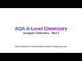 Chemical Reactions and Coordination Chemistry