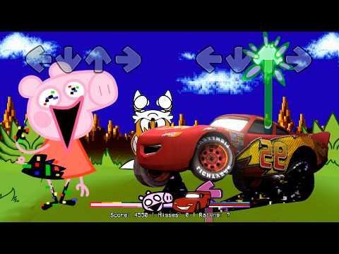 FNF Chasing but Pibby Lightning McQueen VS All Peppa Sing it | Friday Night Funkin'