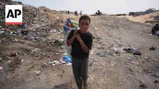 YouTube video thumbnail: Displaced Palestinians Struggle to Find Food in Gaza Strip