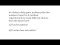 Combinations and Permutations Concepts