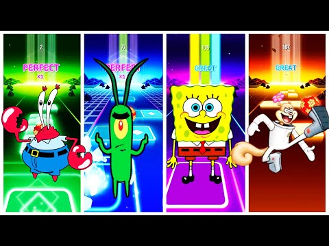 Mr Krabs 🆚 Plankton 🆚SpongeBob 🆚 Sandy Cheeks- Tiles Hop #1