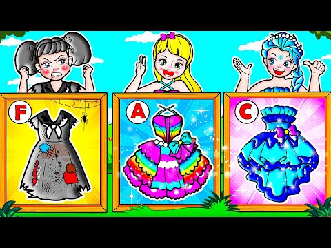 [🐾paper diy🐾] Rich vs Poor Rapunzel and Elsa Princess Design Dress Contest - Rapunzel Compilation