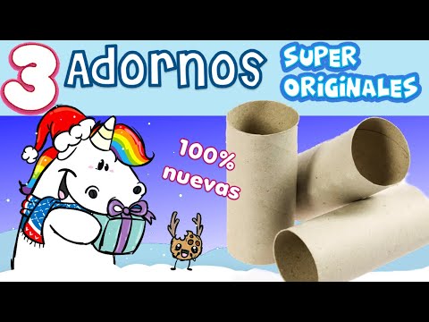 Manualidades navideñas fáciles con tubos de papel higiénico ☃️ Adornos de Navidad para niños rollos