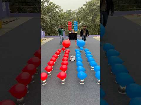 Jump Pop Balloon 🎈 Challenge and Bottle Slide Pop Balloon Family Challenge #shorts