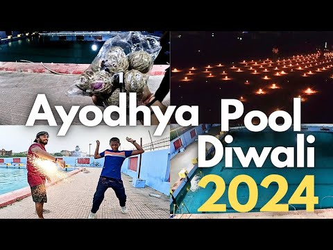 Swimming Pool Diwali, Fire Cracker Bursting in Sports Stadium, Diwali Celebration 2024