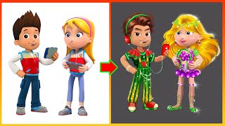 Glow Up Challenge: Paw Patrol Ryder & Katie Become Watermelon and Grape! 🍇🍉