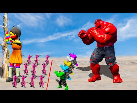 Evolution Of HULK Family Color Playing Squid Game 2 Animation 3D - GTA V | 어몽어스 오징어 게임 2