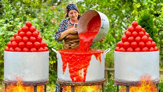 Farm to Table: Grandma Makes Fresh Tomato Paste & Pickles for Winter!