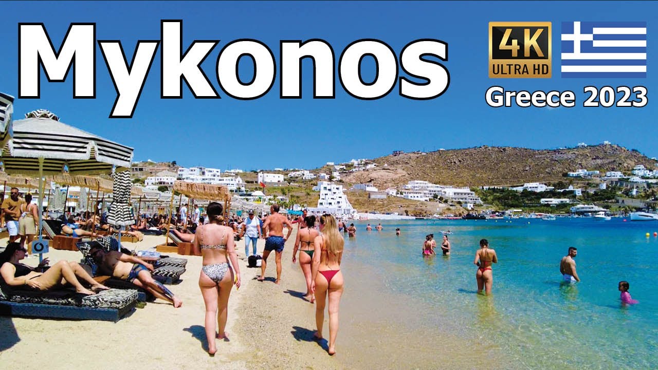 Mykonos 4K – Walking 5 Amazing Beaches – Ocean Views, Clubs, and Sunbathing