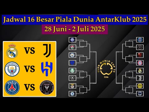 Jadwal 16 Besar Piala Dunia Antarklub 2025 - Real Madrid vs Juventus - CWC 2025